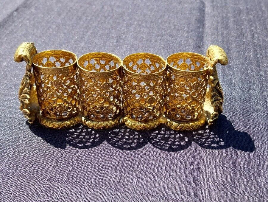 Vintage Ormolu 1960's Four Lipstick Holder