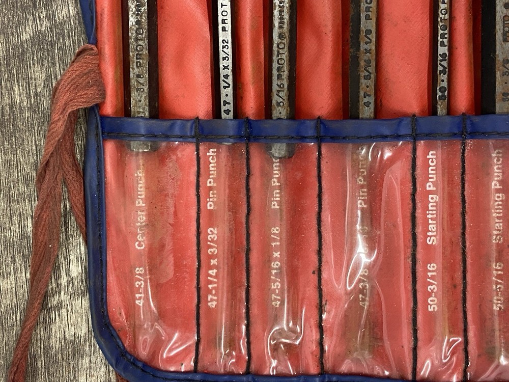 Proto No 2 12 Piece Punch & Chisel Set 86A 7/16 Cold Chisel With Pouch