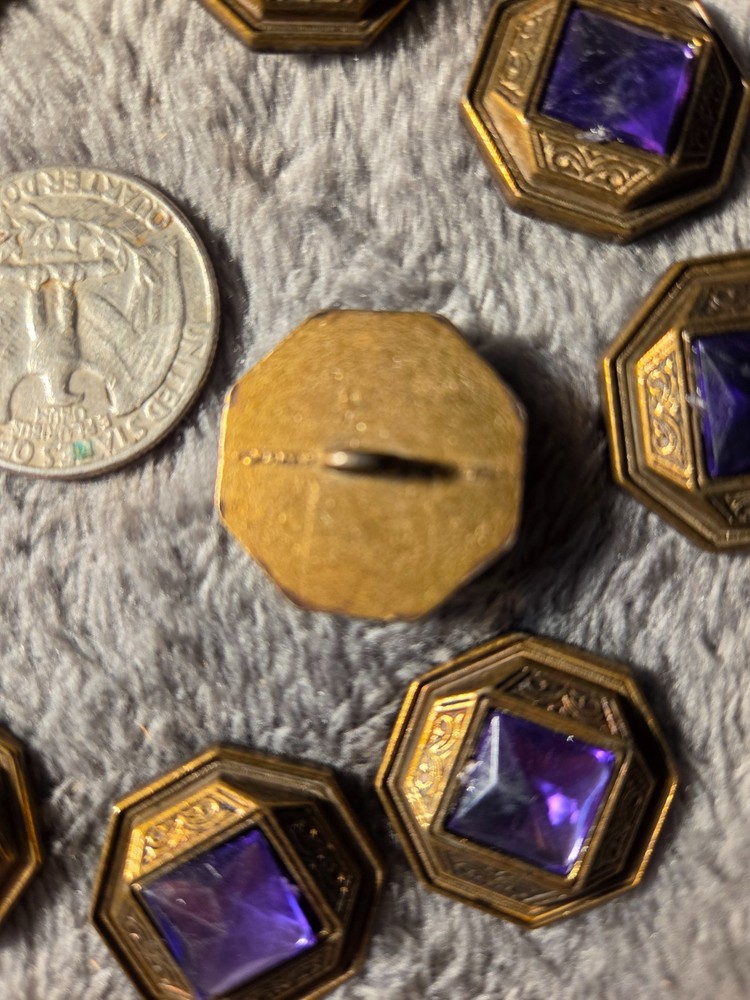 Violet Vintage Italian metal buttons
