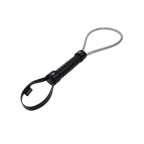Sportsheets Edge Metal Loop Spanker - Silver/Black
