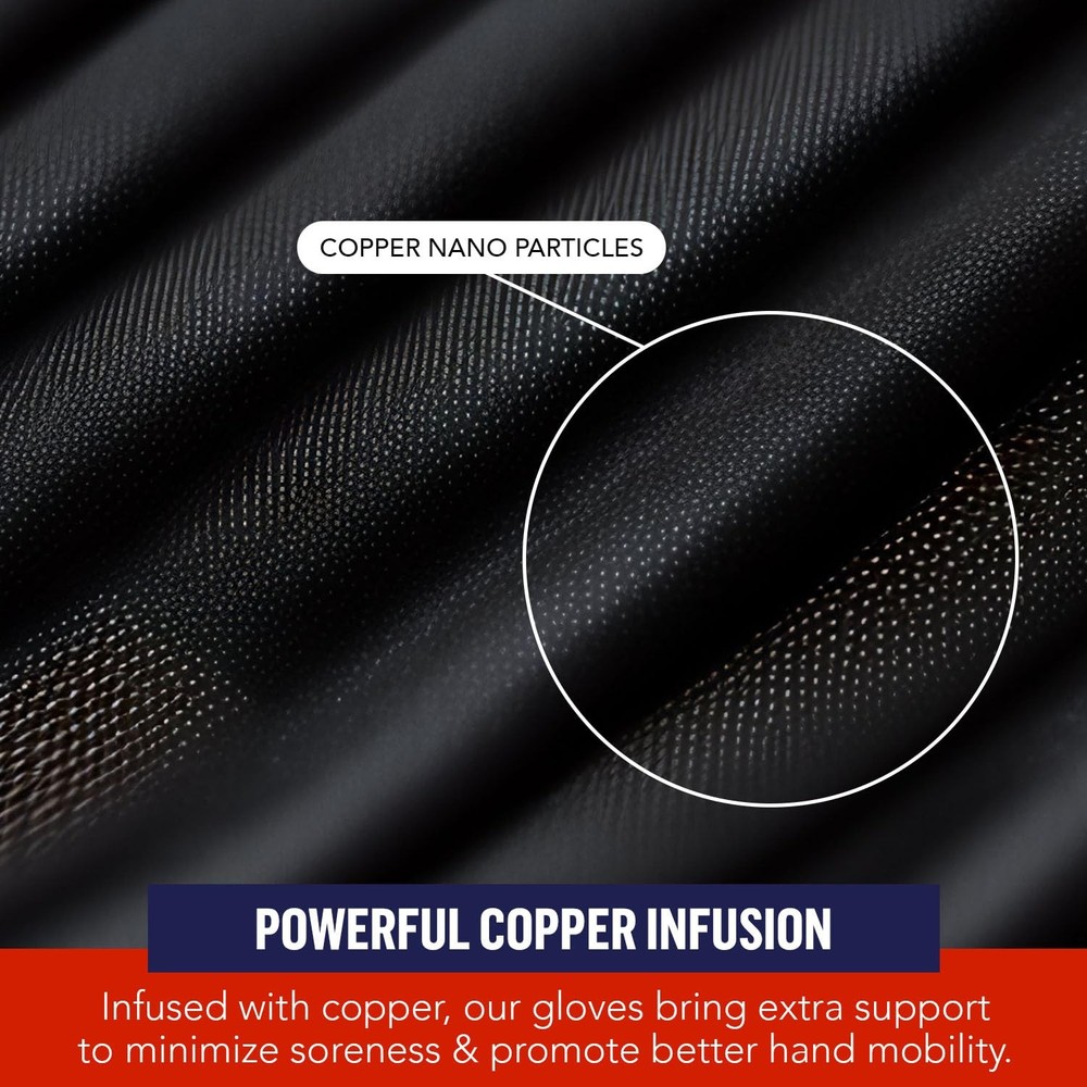 Doctor Developed Copper Arthritis gloves Compression for Medium, Black