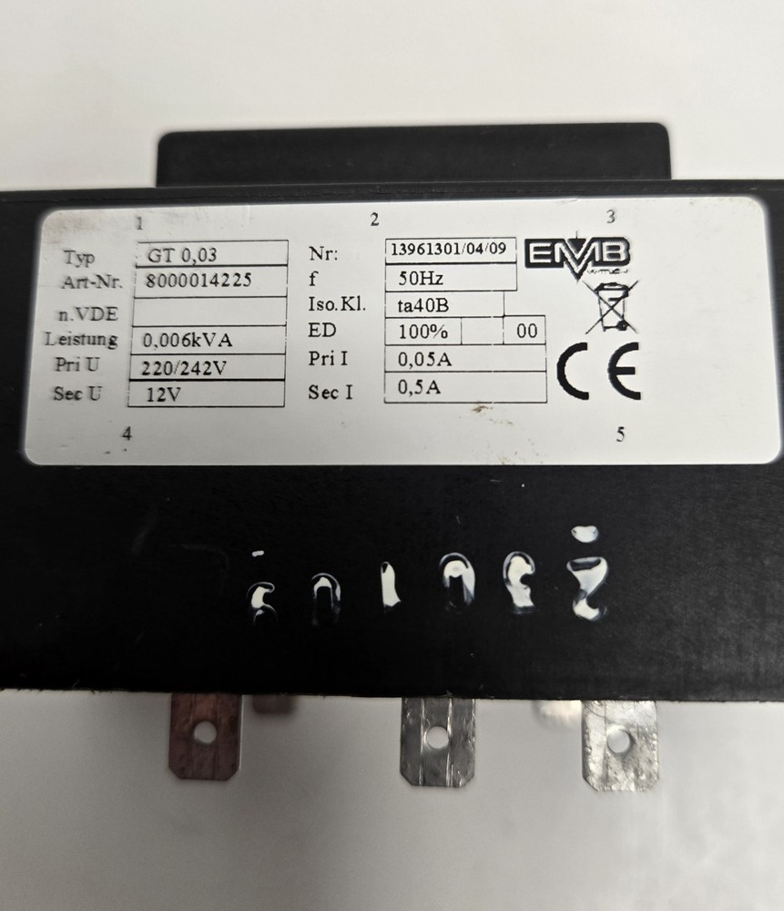 EMB TRANSFORMER TYPE GT0,03.