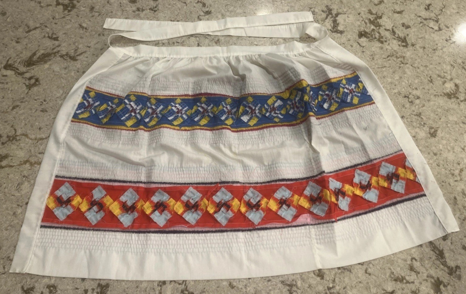 Vintage Seminole Native American Handmade Geometric Patchwork Apron Beautiful