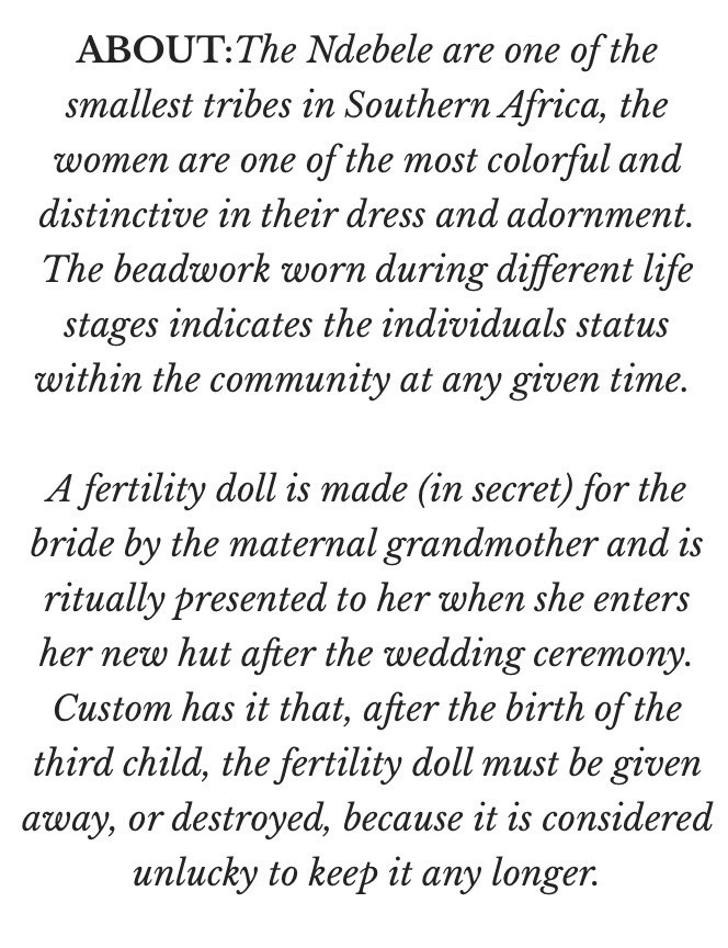 NDEBELE Handmade African Mother & Child Beaded Fertility Ceremonial Dolls