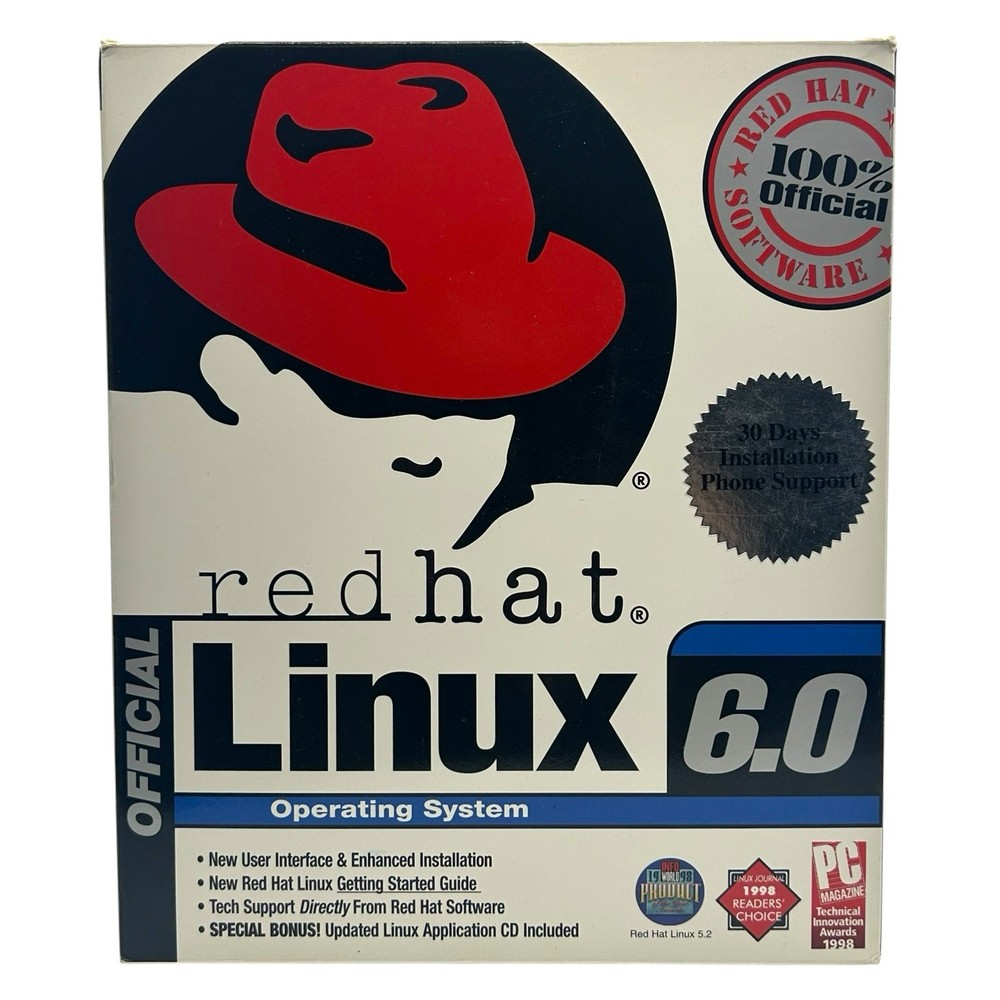 Red Hat Linux 6.0 Big Box Operating System Vintage Computer Software 1999