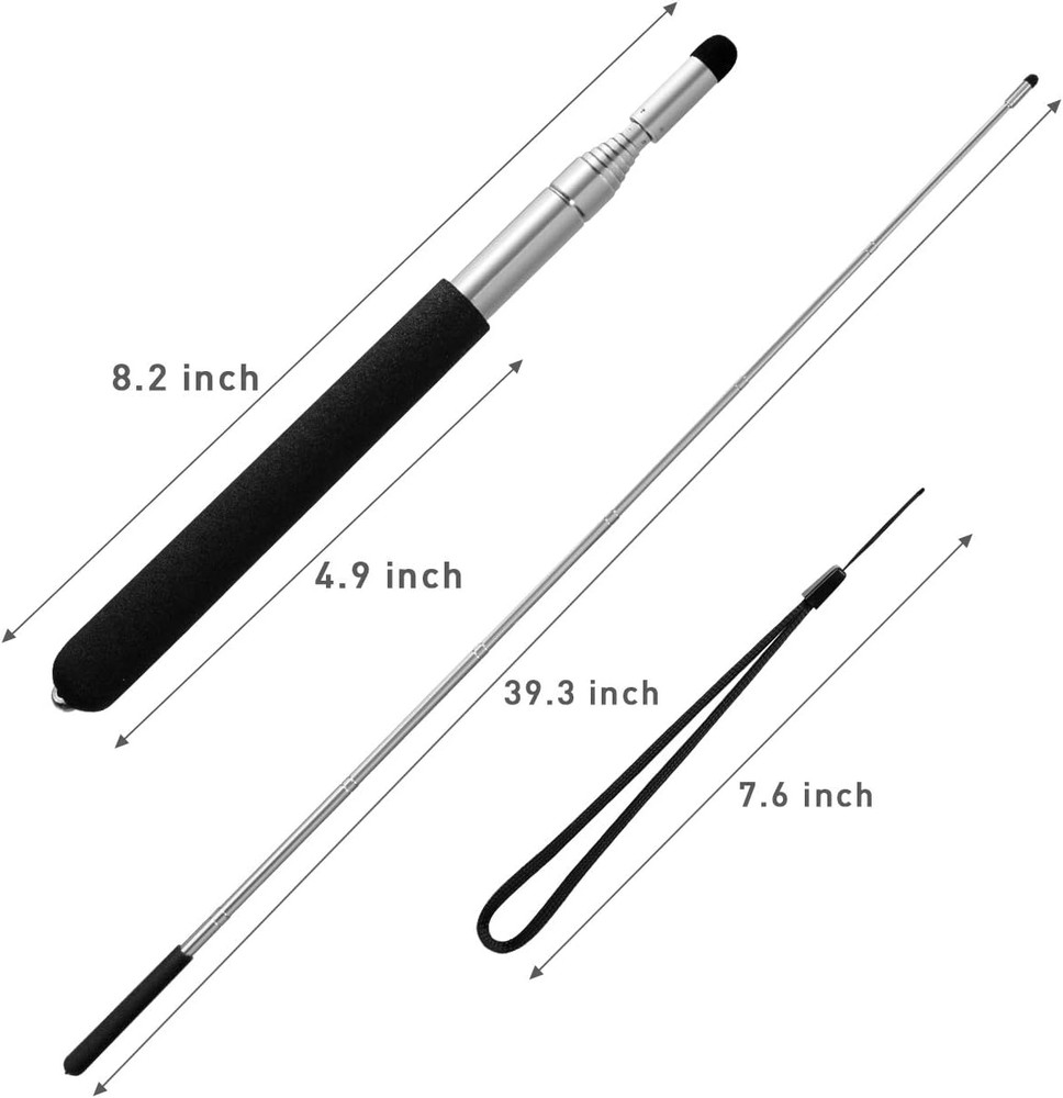 Teachers Pointer Stick, Telescopic Teaching Pointer, Retractable Classroom White