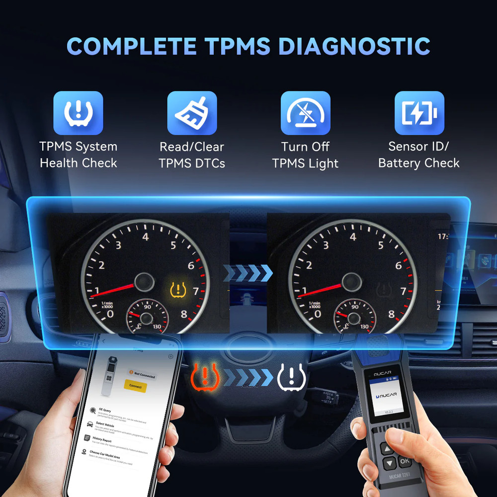 MUCAR T261 Car Tire Pressure Diagnostic Tool TPMS Programming for Mucar 892BT