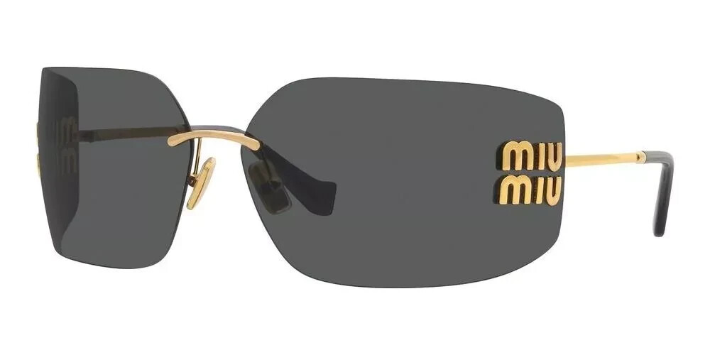 MIU MIU MU 54YS 5AK5S0 GOLD-DARK GREY WOMEN'S SUNGLASSES 80MM AUTHENTIC NEW