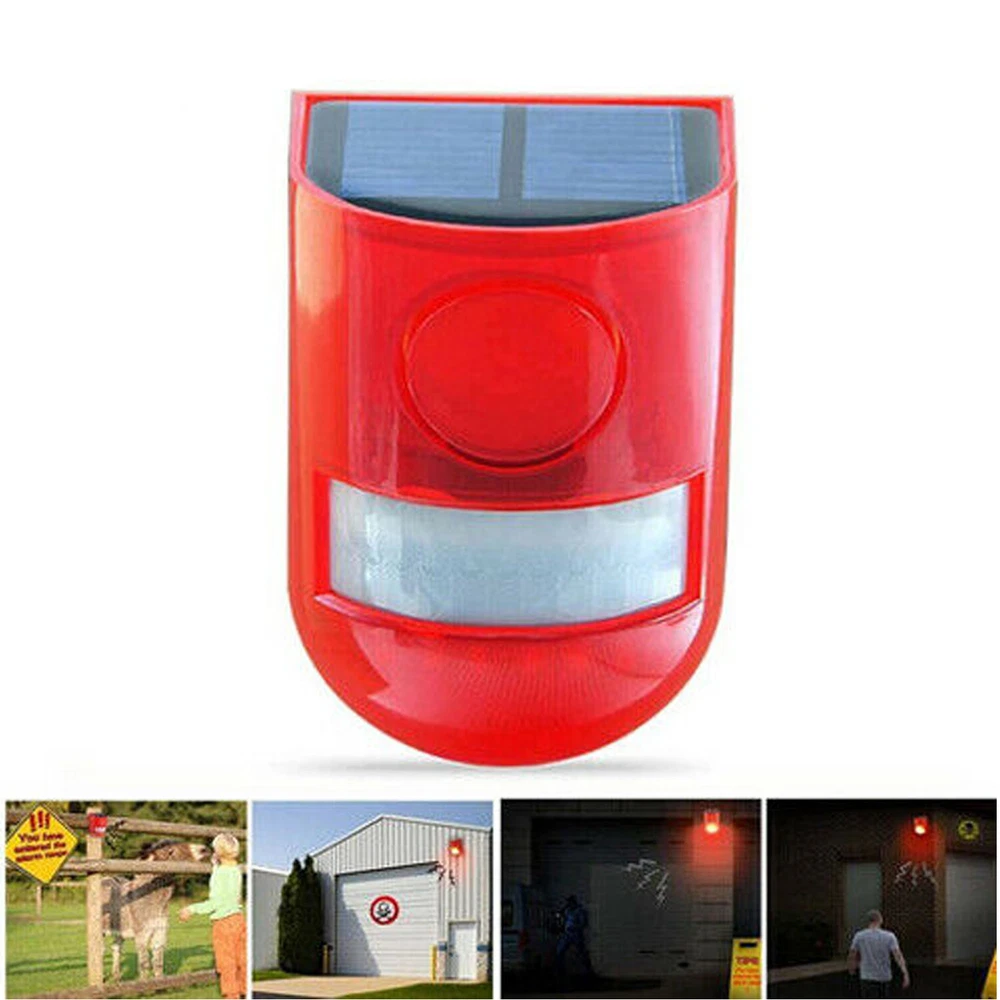 Magic Solar Alarm Warning Satety Anti-Theft Flashing Light Sensor Garden Yard