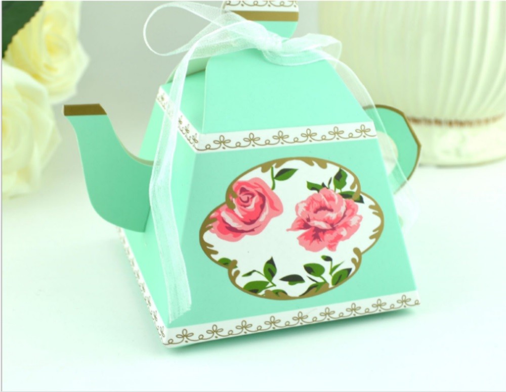 10/50/100Pcs Tea Pot Sweet Candy Gift Boxes Christmas Wedding Party Favour Bag