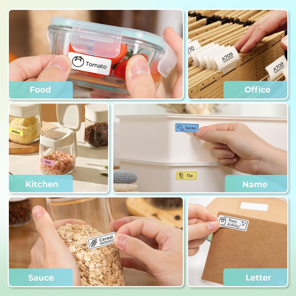 Nelko Label Maker Machine with Tape, P21 Bluetooth Label Printer, Wireless Mini