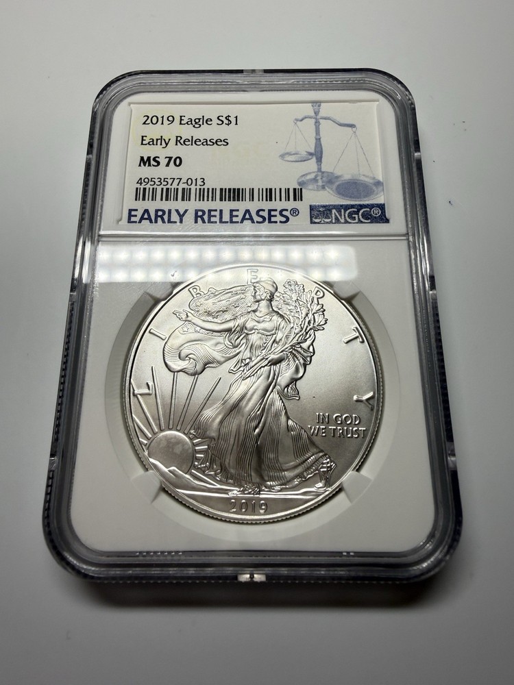 2019 Silver Eagle $1 MS 70 Early Releases NGC Coin