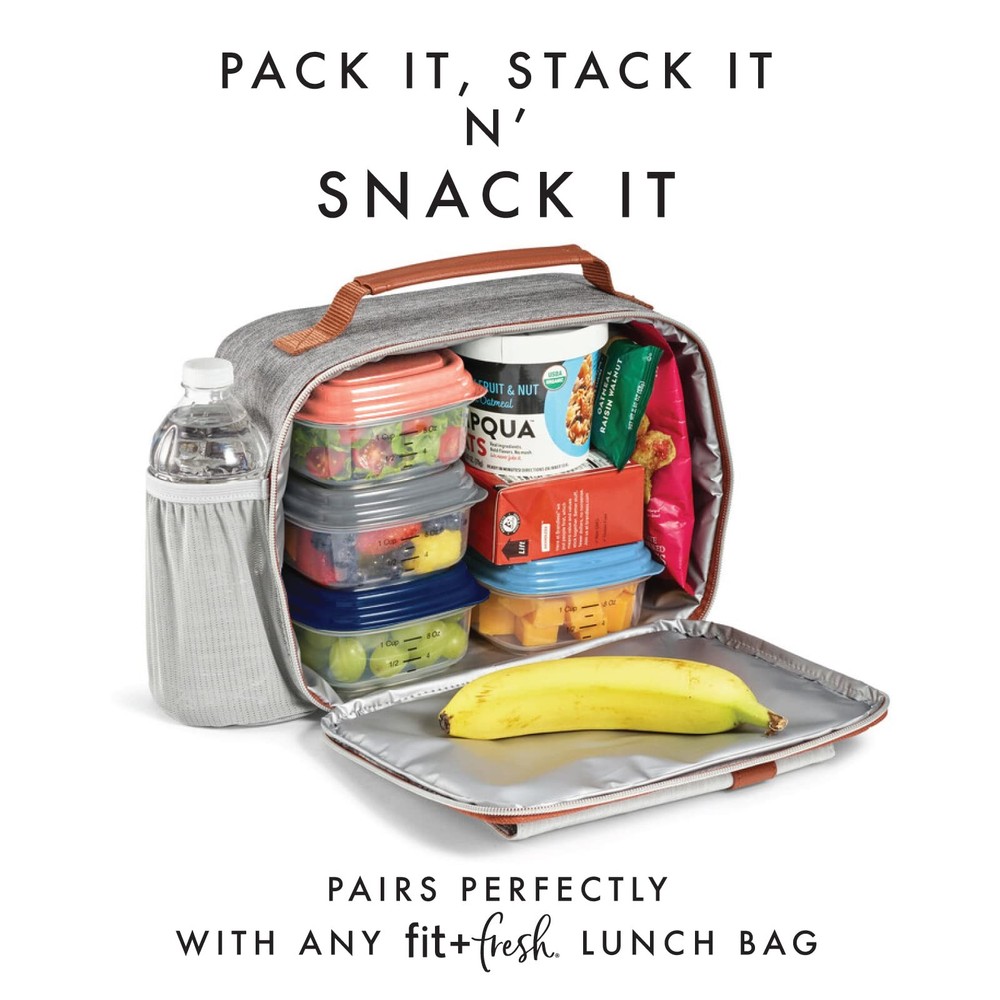 Fit & Fresh Small Plastic Containers With Lids 8 oz, Snack 1 Cup, Light