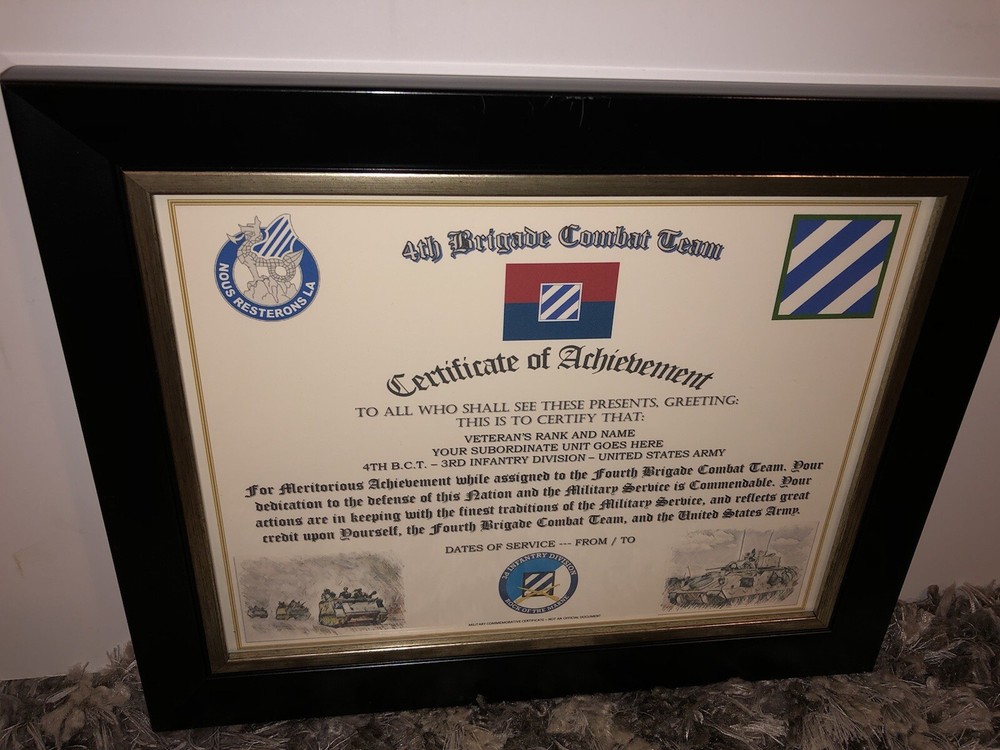 4TH B.C.T. / 3RD INFANTRY DIVISION (COMMEMORATIVE CERTIFICATE)