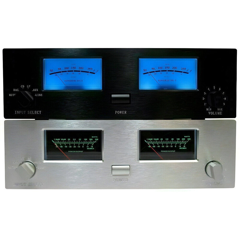 2X VU Meter head/level meter/DB Audio Meter Chassis Power Amplifier W/Backlight