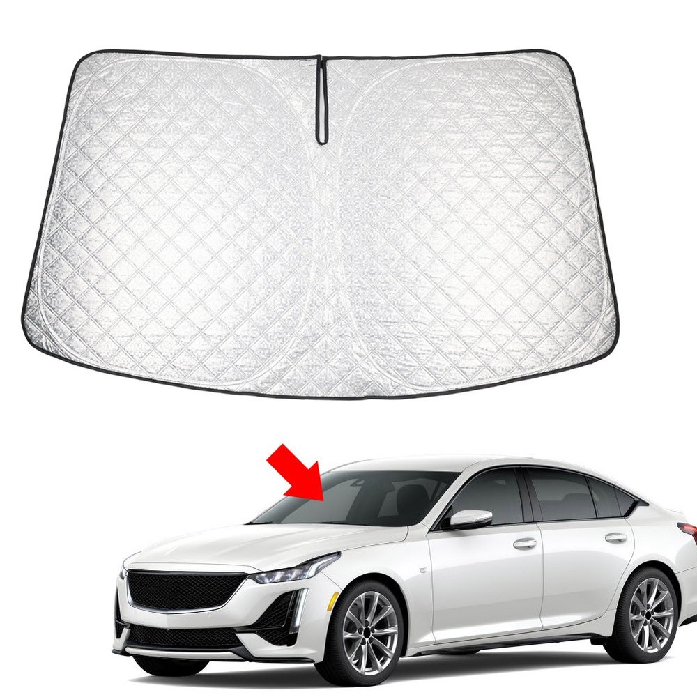 Car Foldable Windshield Sun Shade Visor Protector Custom For Cadillac CT5 20-25
