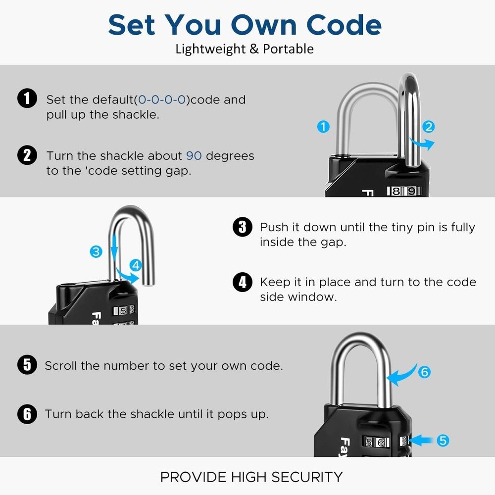 Reliable Resettable Combination Padlock 2-Pack for Lockers and Storage Solutions