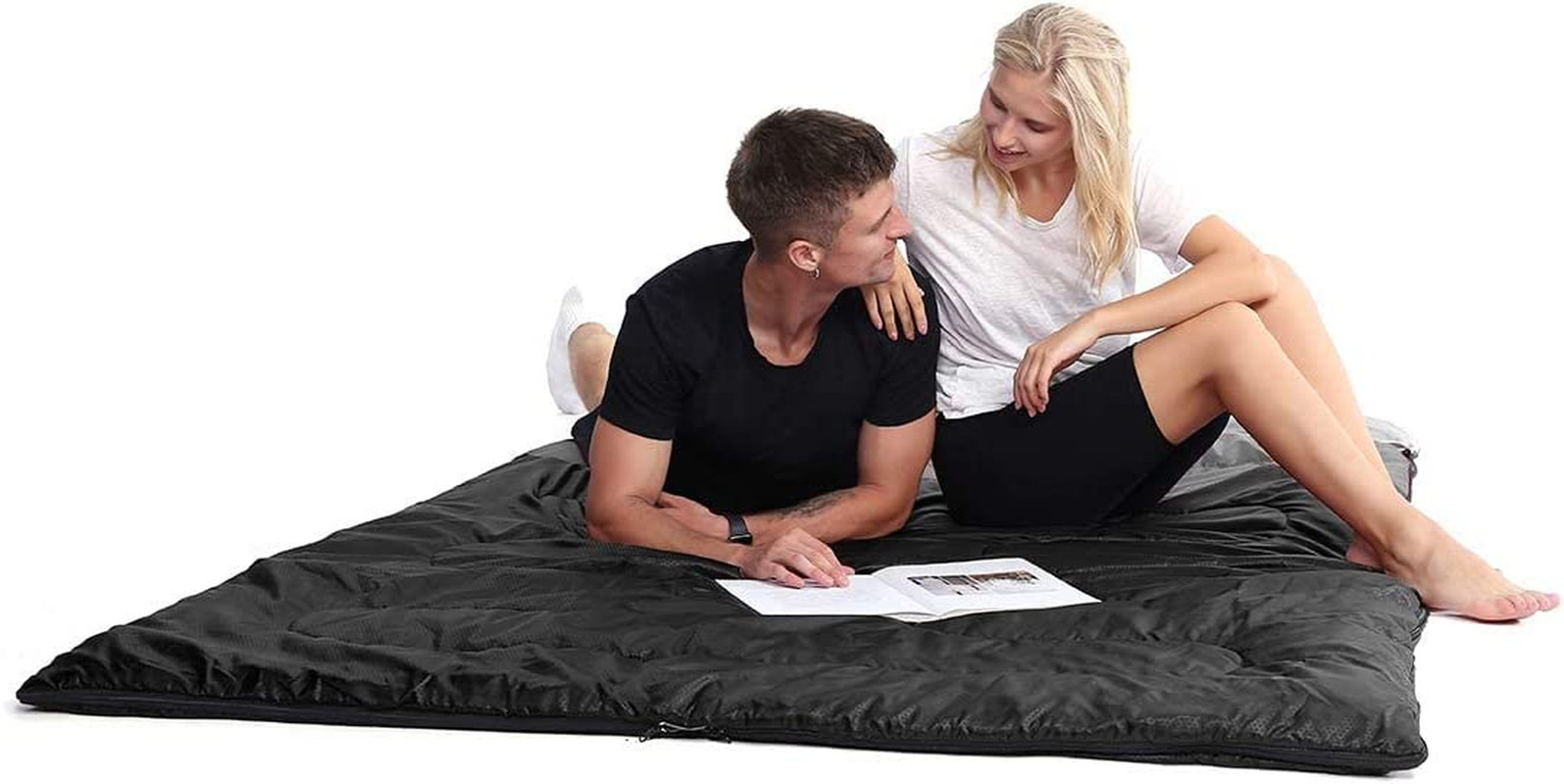 Double Sleeping Bag For Adults With 2 Pillows - Queen Size Xl Waterproof