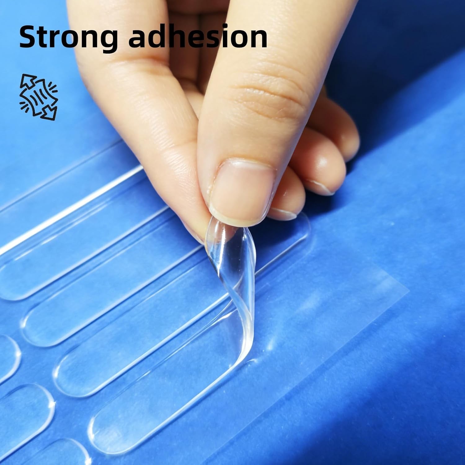 50 PCS Door Silencer Long Strip Self-Adhesive Clear Rubber Cabinet Bumpers Noise