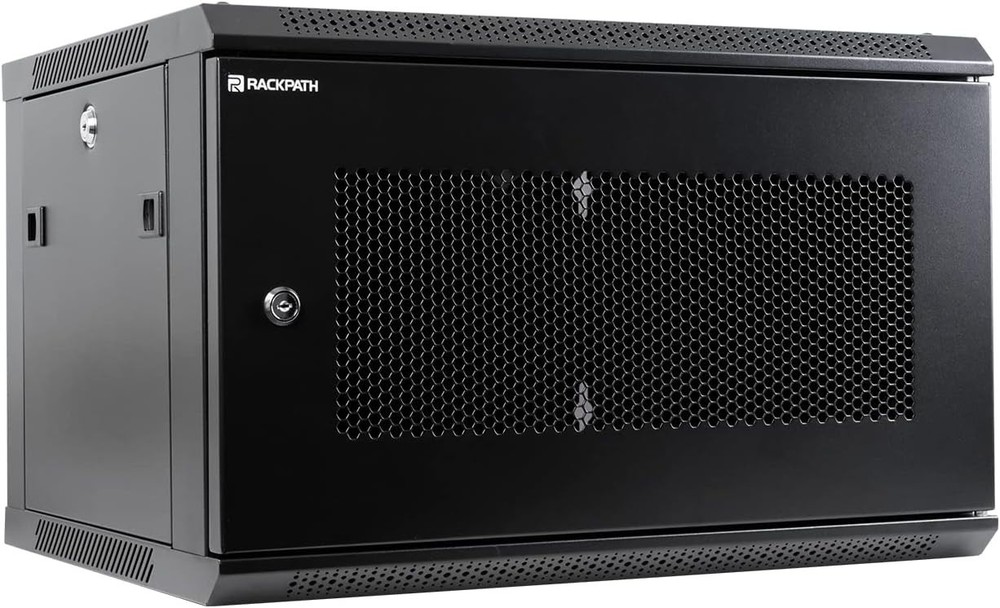 RackPath 6U Wall Mount Server Cabinet Network Rack Enclosure, Quiet Cooling Fan