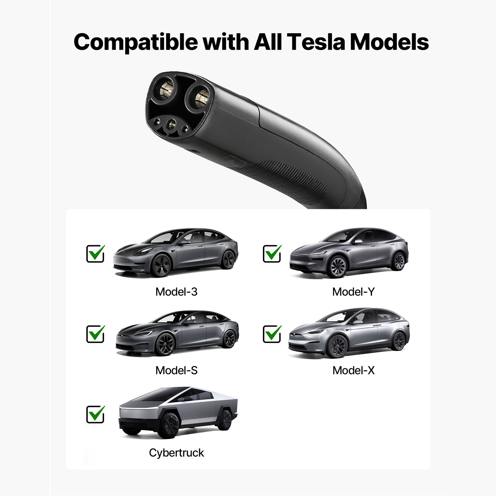 Level 2 Tesla Charger 32Amp Electric Car Charger & 25FT Charging Cable LCD