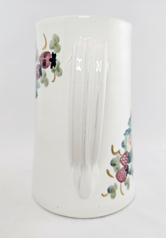 Pier 1 Earthenware Pitcher Pears Grapes Vine Italy Handpainted Rustic