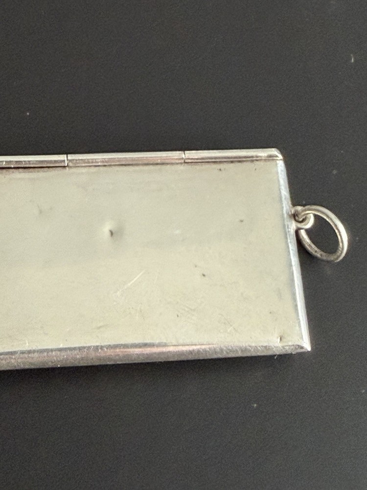 Edwardian Solid Silver Double Stamp Case Pendant Adie & Lovekin c1905 9g