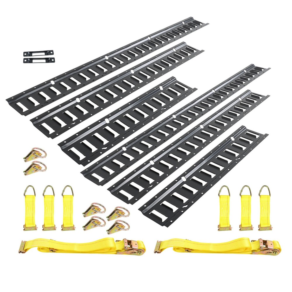 E Track Tie Down Rail Kit 22pc Universal Fitment with Hardware & Straps
