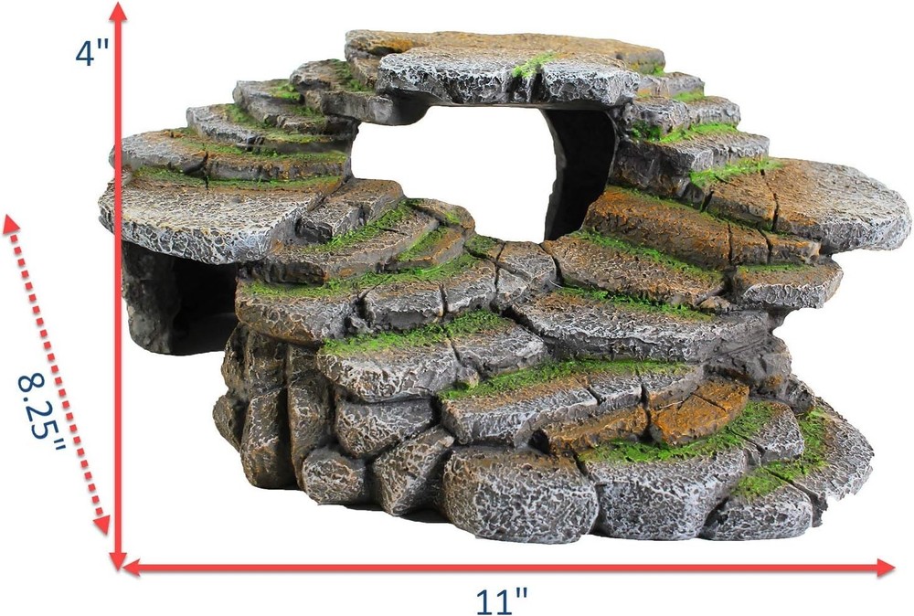Realistic Shale Scape Step Ledge – Ideal Hideout for Aquatic & Terrestrial Pets