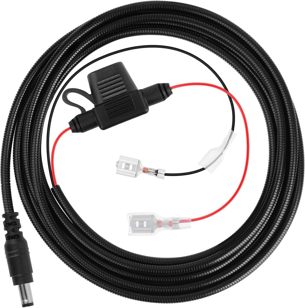 2 PCS Trail Camera Power Cable Chew Proof Include 2Amp Fuse,Trail Black