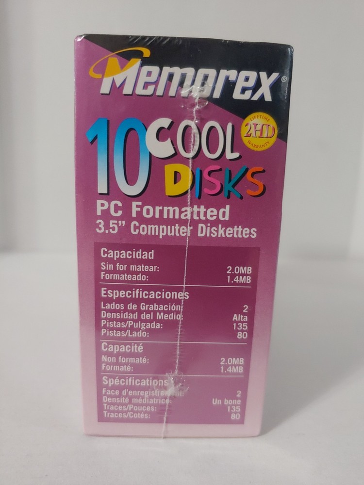 10 Pack Memorex 2HD 3.5" Computer Diskettes PC Format Cool Disks New Sealed