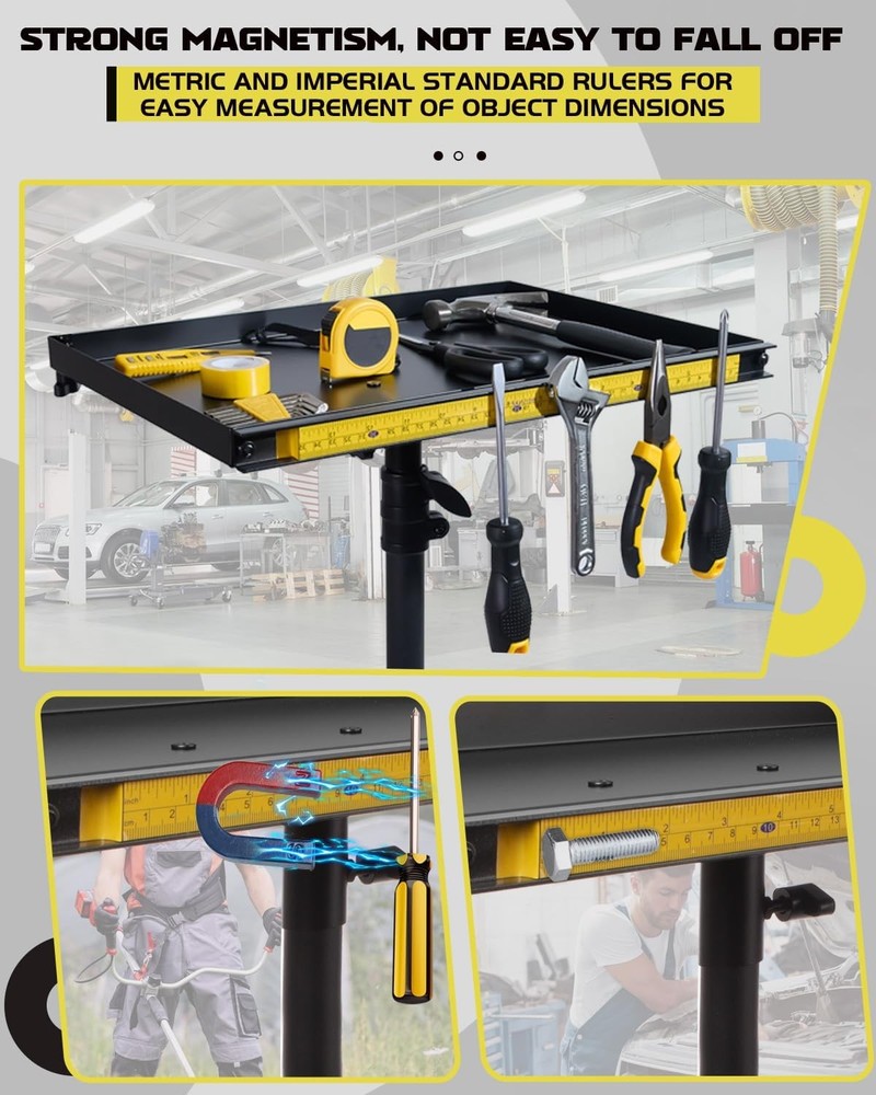 Rolling Tool Cart with Phone Stand, Portable Work Table Mobile Service