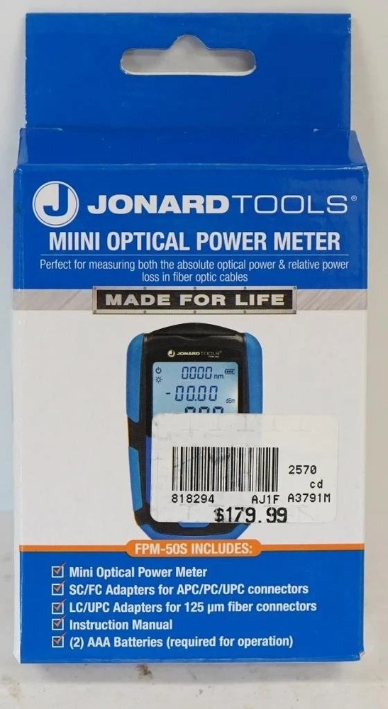 NEW - Jonard Tools FPM-5r0S Mini Optical Power Meter