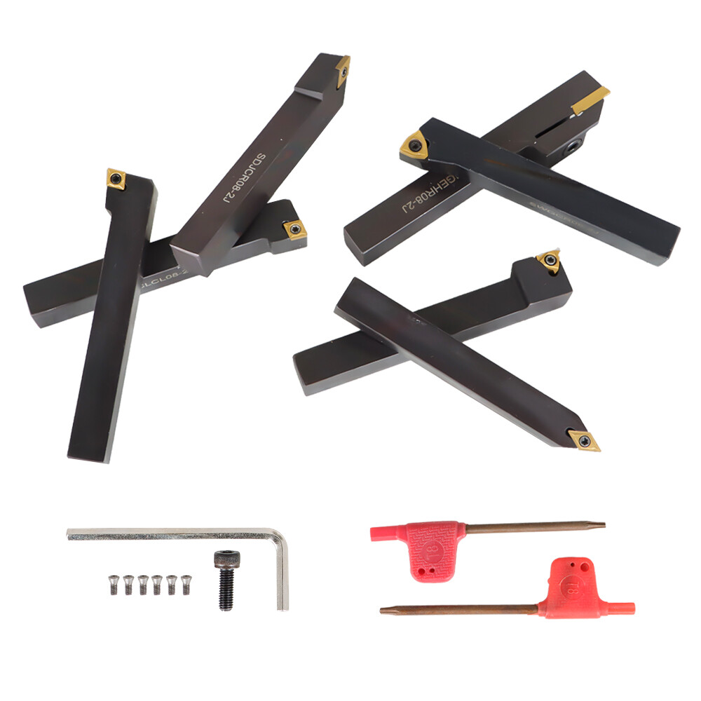 Carbide Indexable Turning Tool 1/2"21 pc Lathe Tool Bit Set Thread Insert+Holder