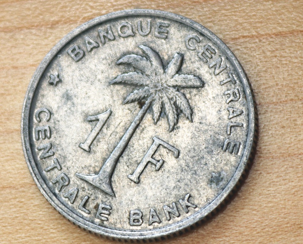1960 Belgian Congo 1 Franc Palm Tree