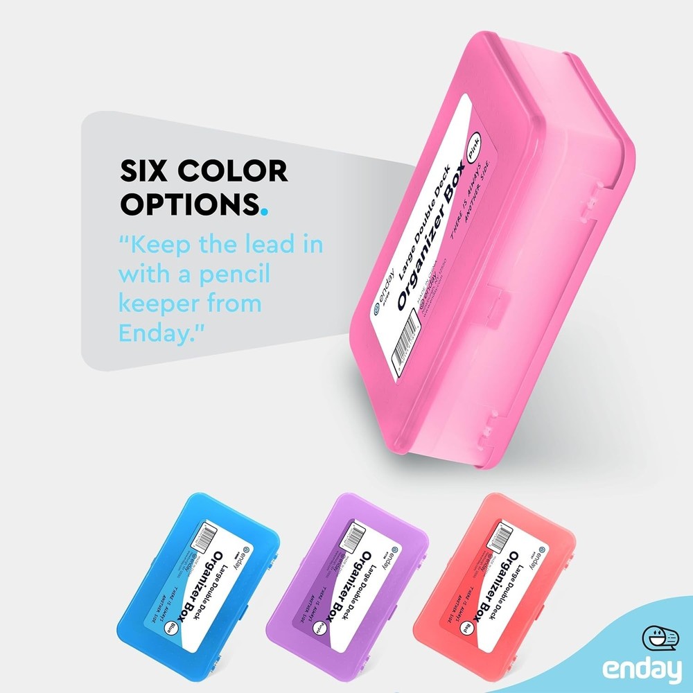 Double Deck Large Pencil Box Pink