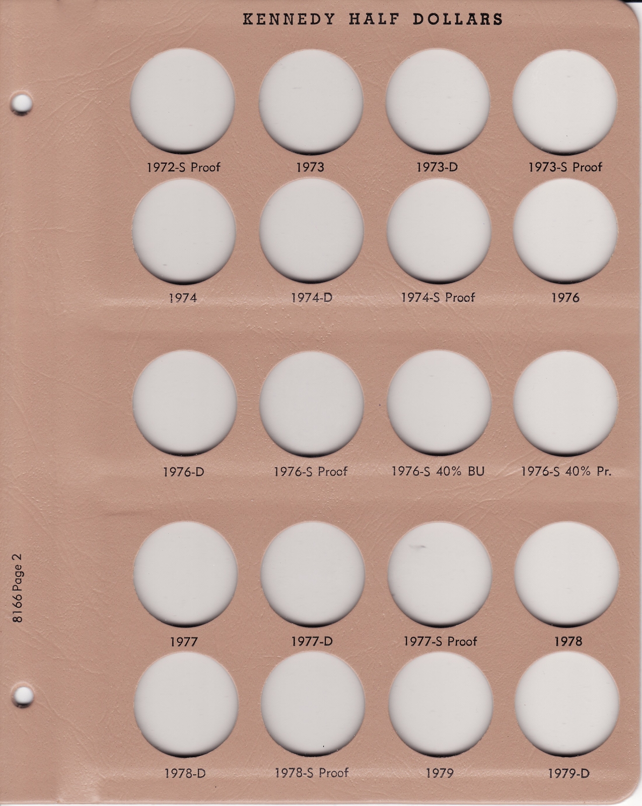 Dansco Album For US Kennedy Half Dollar Coin + Proofs 1964-2011 Model 8166 New