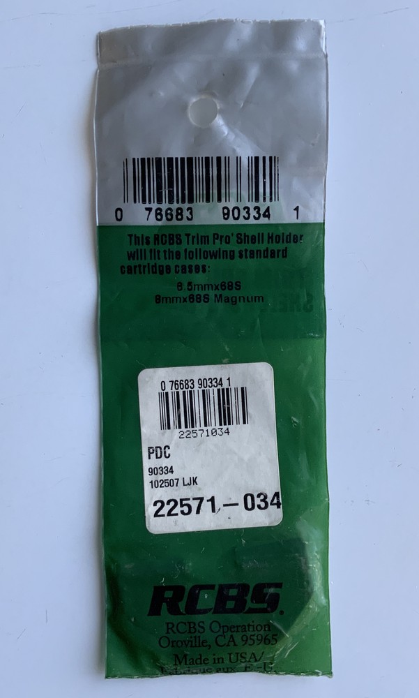 New! RCBS Trim Pro Case Trimmer Shell Holder #34 Model 90334 for Reloading