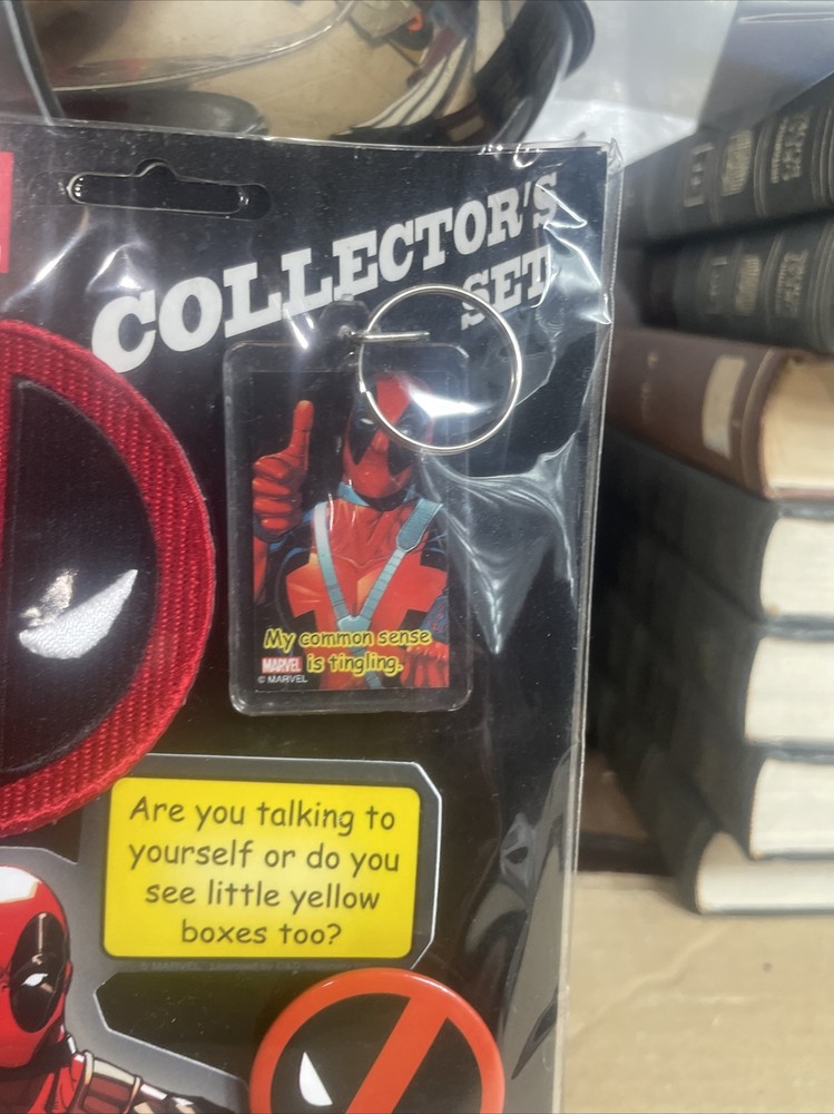 Marvel DEADPOOL Patch Key Ring Sticker Button Collectors 4Pc. Set