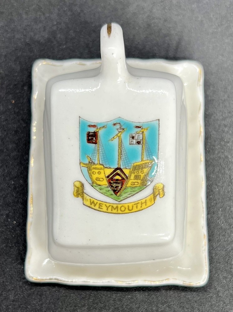 Vintage Weymouth Crested Covered Cheese Dish