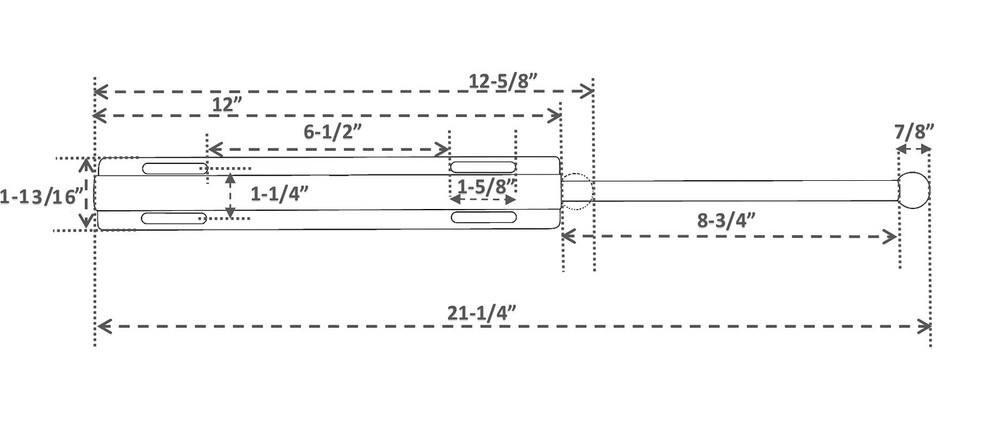 12" Valet Rod Standard for Closet White