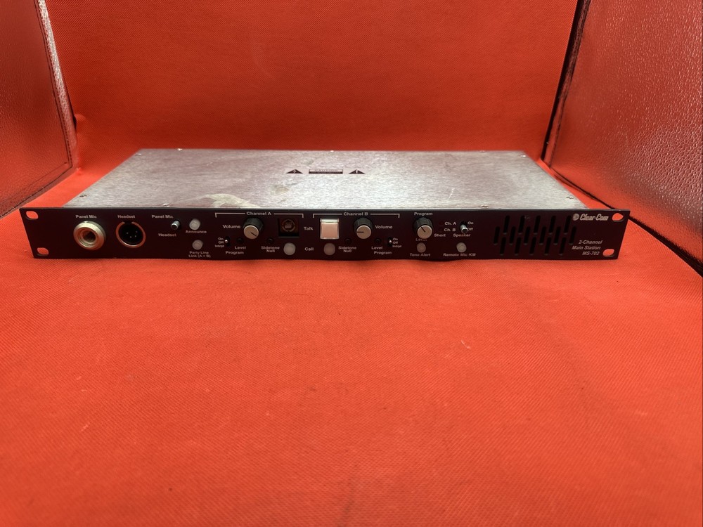 Clear-Com MS-702 Two-Channel Main Station (04-10) / Missing Button ,Check Photos