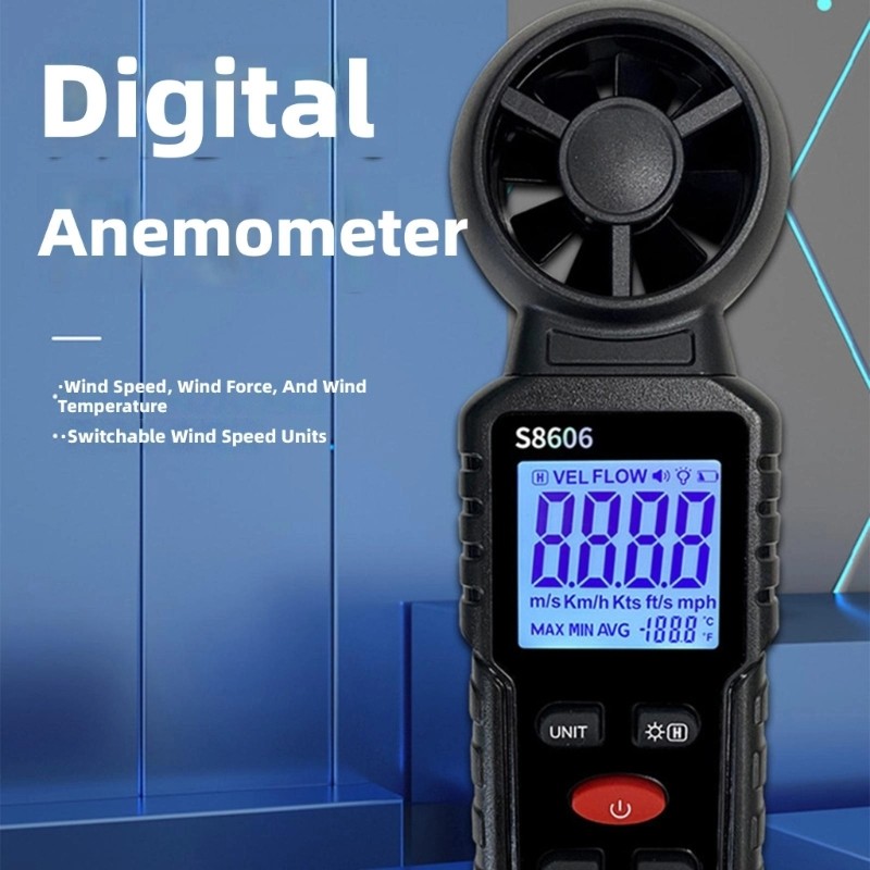 Digital Anemometer Immediate Display Showing Current & Historical Wind Data ABS