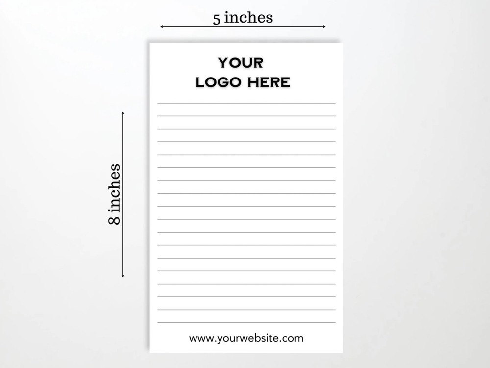 5x8 Custom Business Logo Notepad