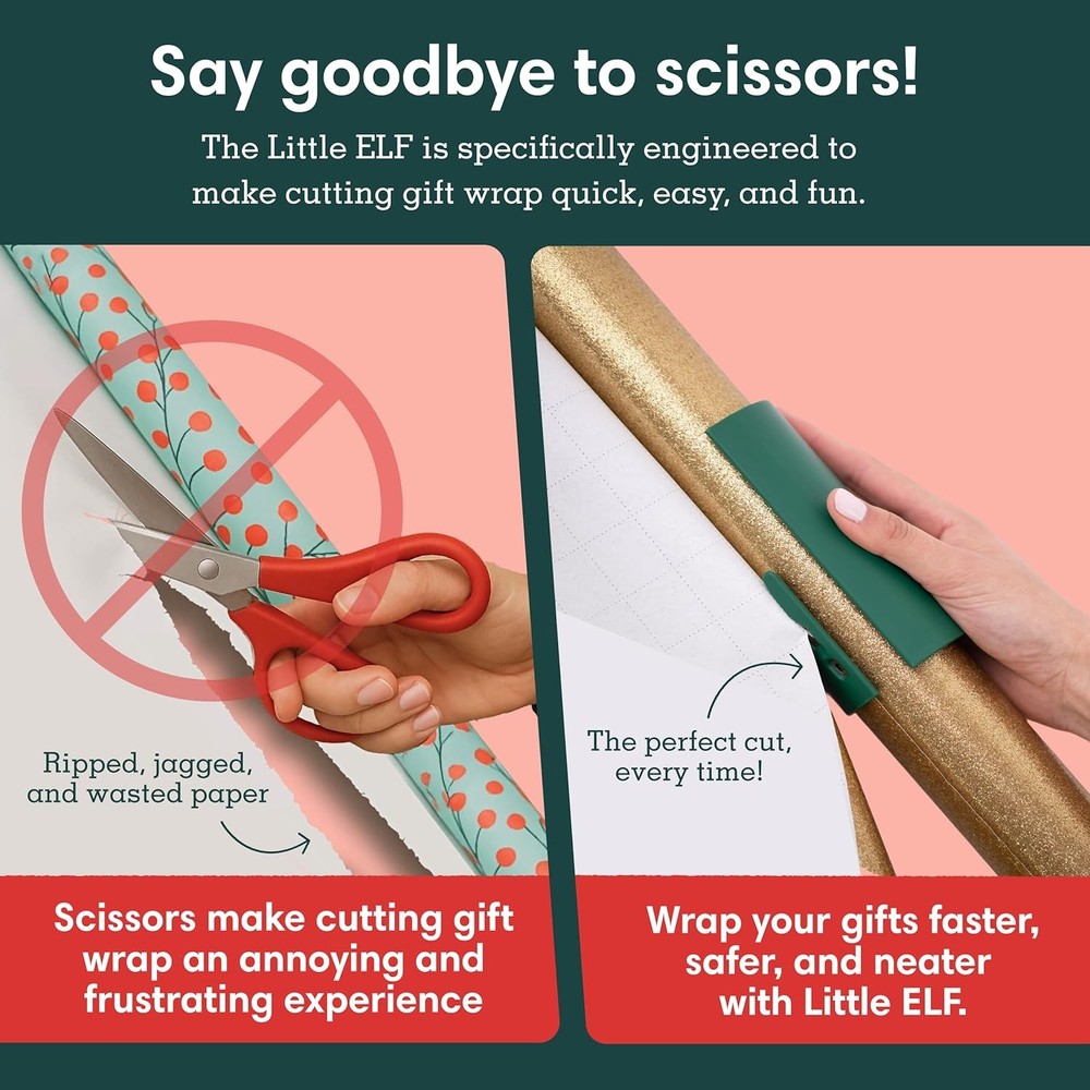 Gift wrap paper roll cutter and holder