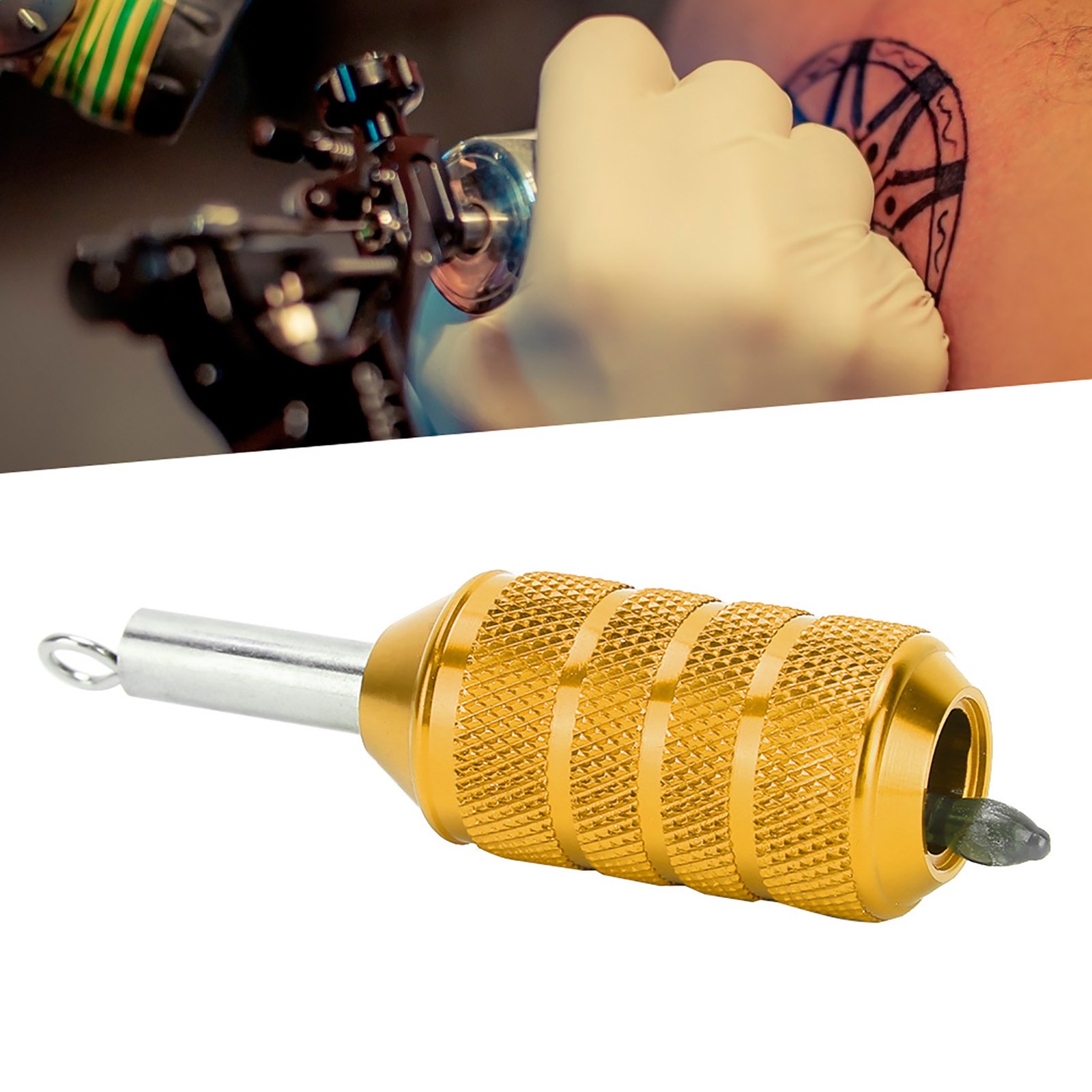 Gold 25mm Tattoo Machine Grip Aluminum Alloy Cartridge Needles Tattoo Grip