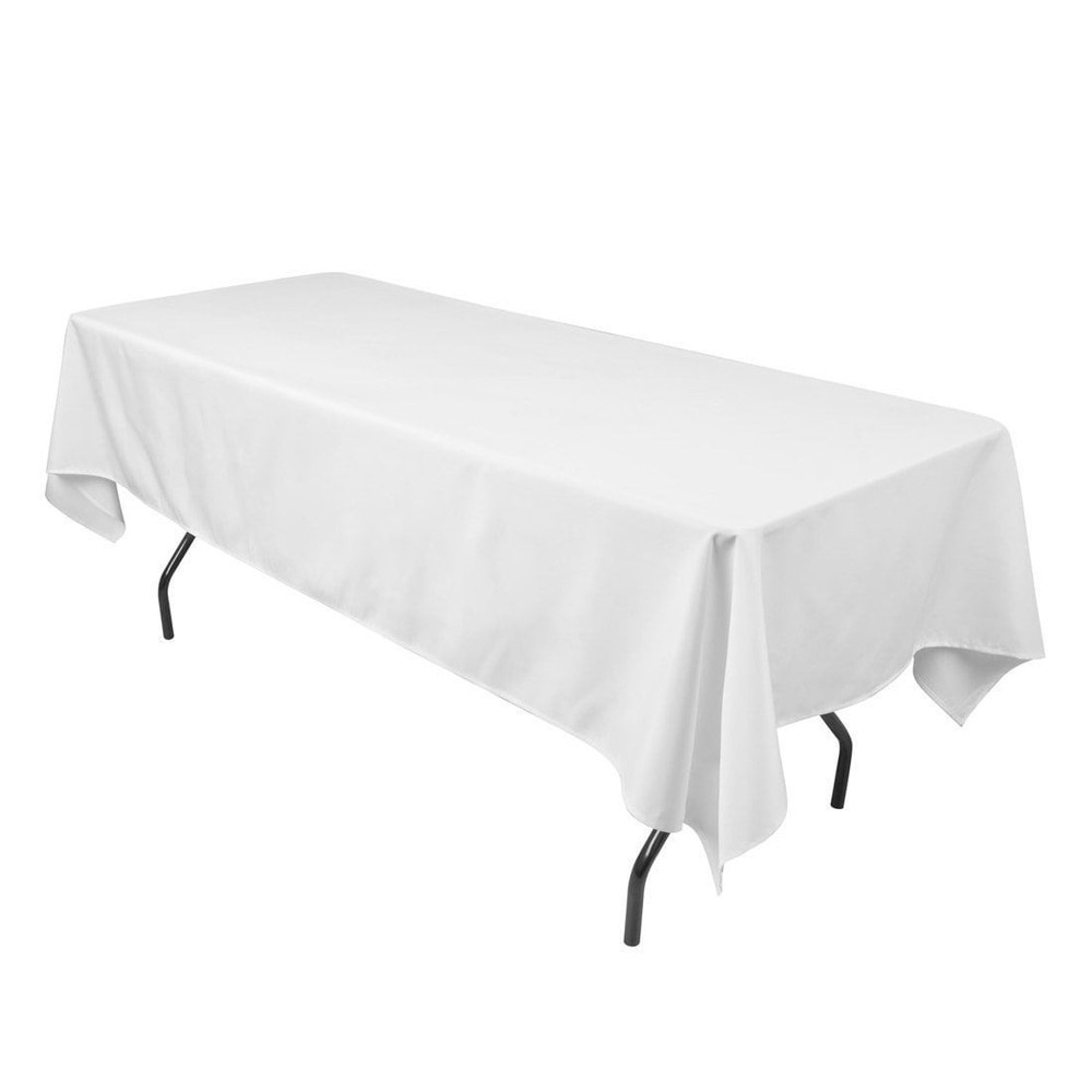 Rectangle White Polyester Tablecloths
