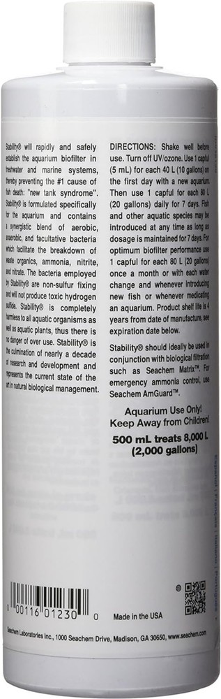 Effective 16.9 Fl Oz Stability Treatment – Biofilter Support for Aquariums