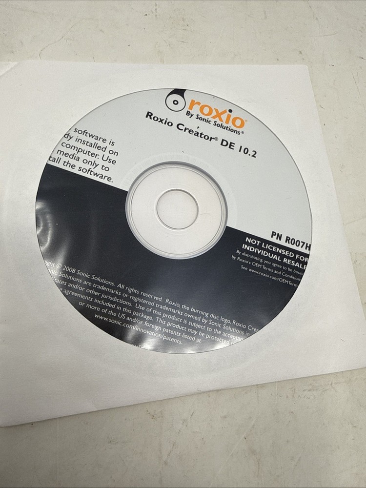 Roxio Creator DE 10.2 Sonic Solutions Installation Disk New Sealed