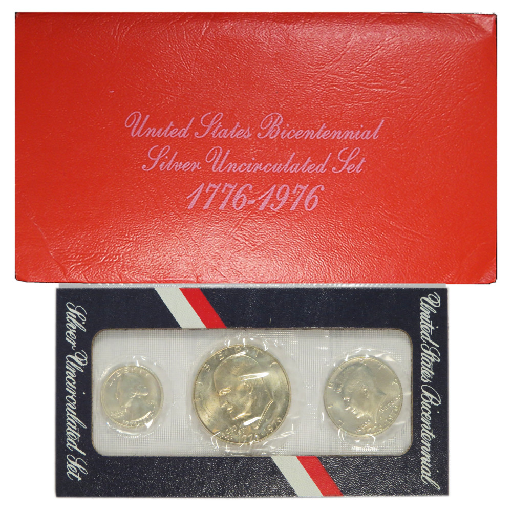 1976 UNC Silver U.S. Bicentennial 3 Coin Set